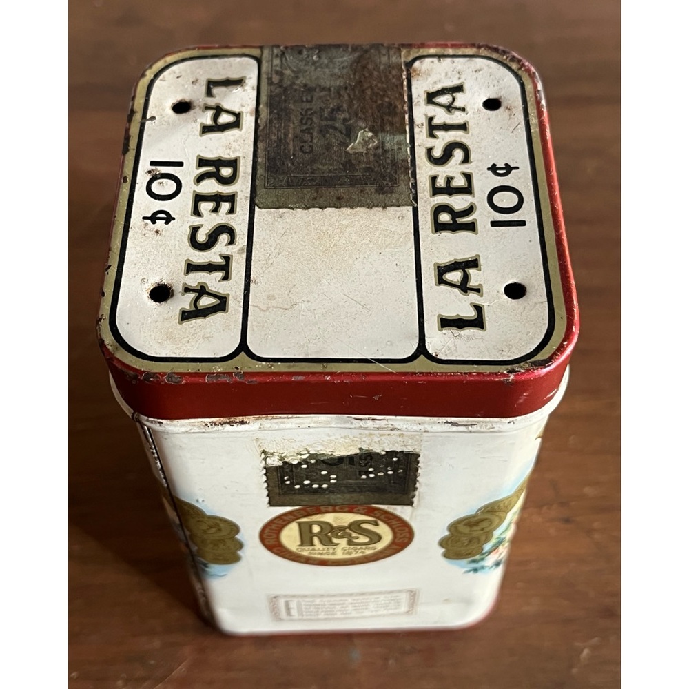 🌹La Resta brand Vintage Rothenberg & Schloss Cigar Tin Box Humidifier Antique🌹 - Picture 7 of 16